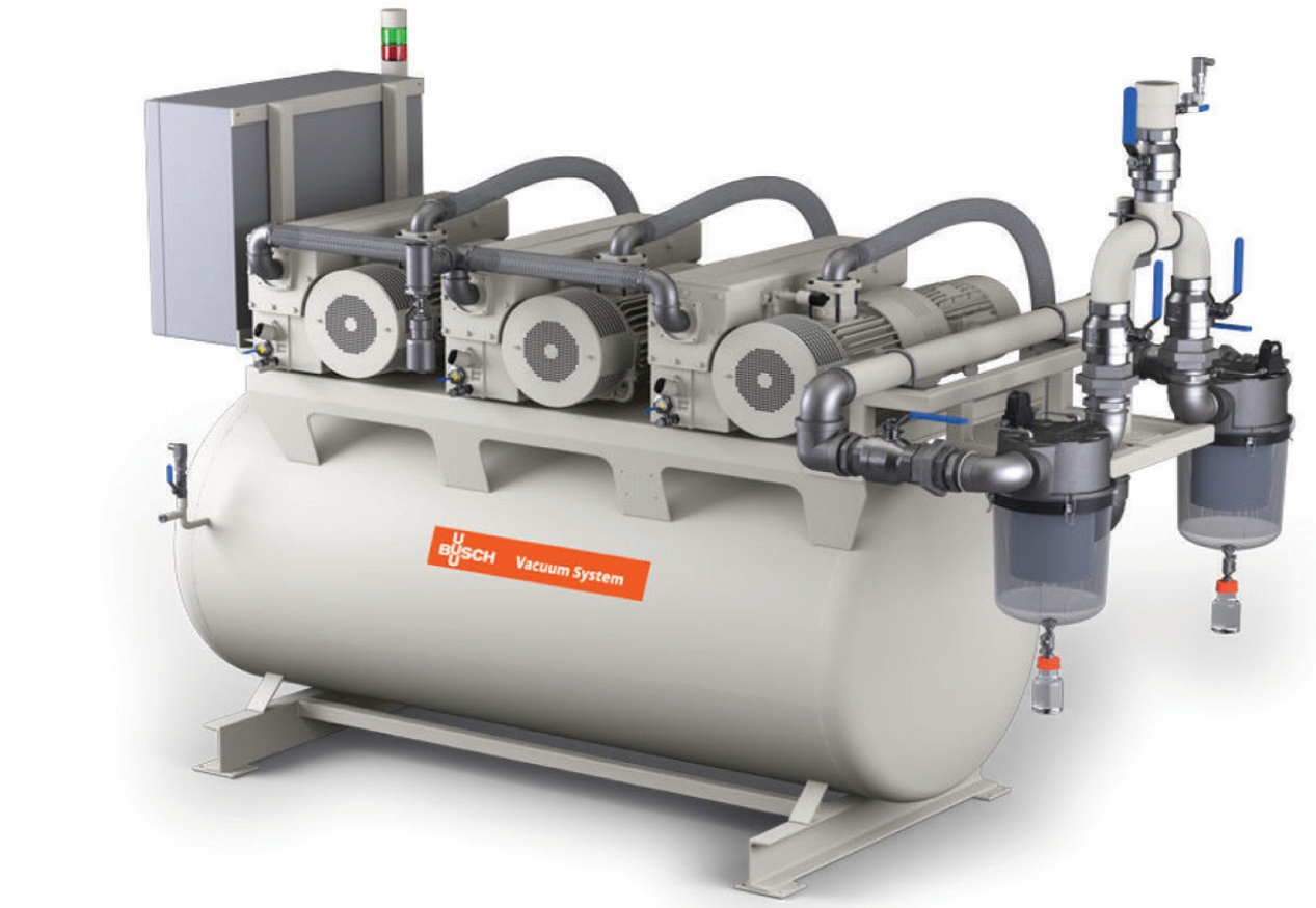 Industrial rotary vane vacuum system