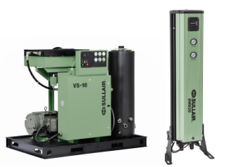 Sullair VS-16 vacuum system and DMD20 desiccant dryer